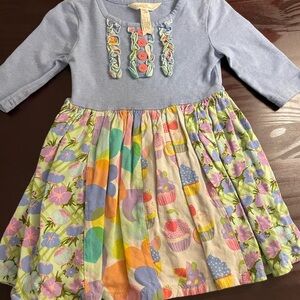 Matilda Jane Blue and Gold Pleated Ruffled Sundress